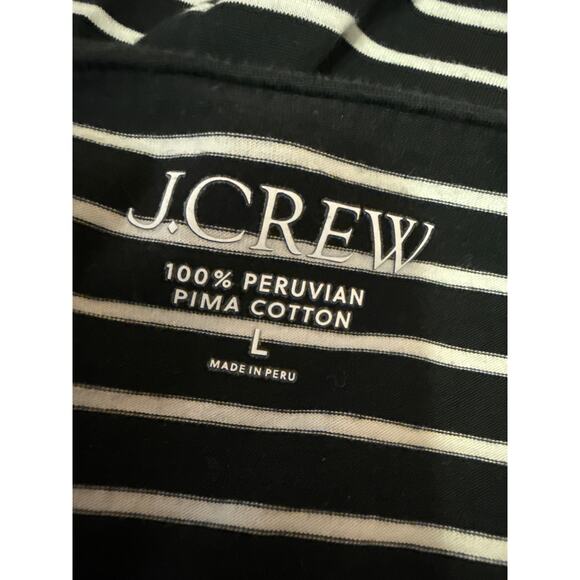 J.Crew Women's Black Striped Knit Boat Neck Long Sleeve Pullover Sweater Top L - Picture 3 of 4